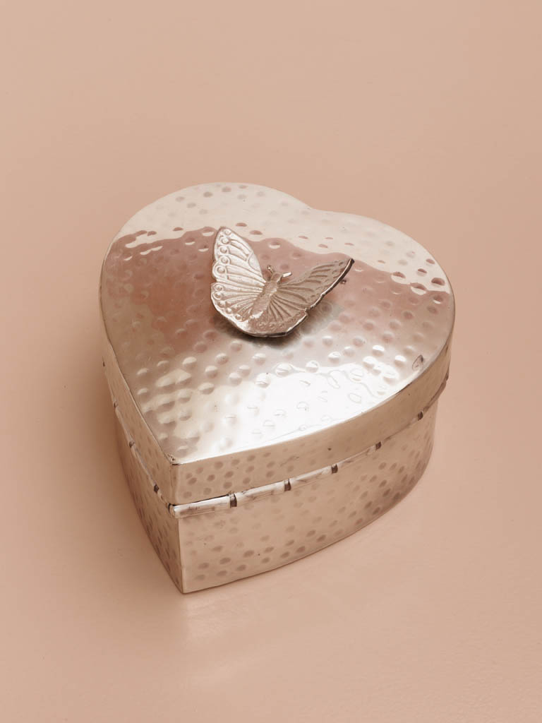 Heart silver box with butterfly - 1