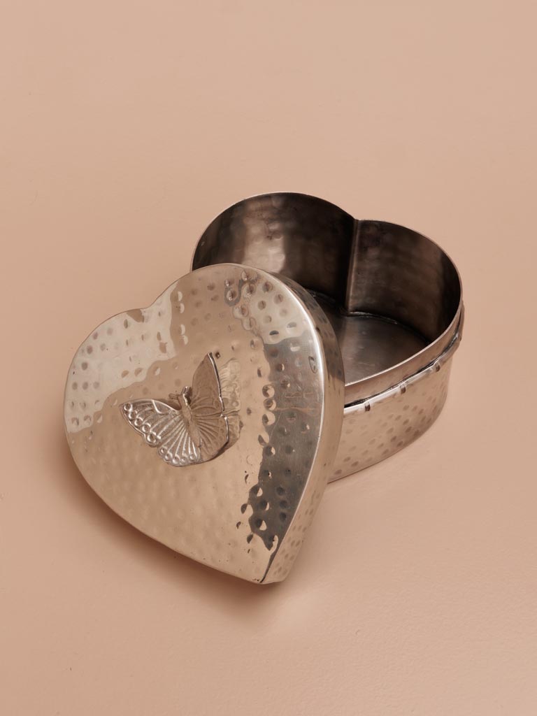 Heart silver box with butterfly - 3