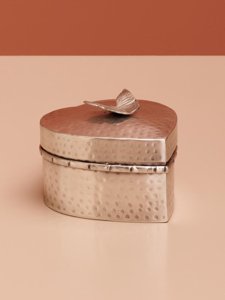 Heart silver box with butterfly - 4