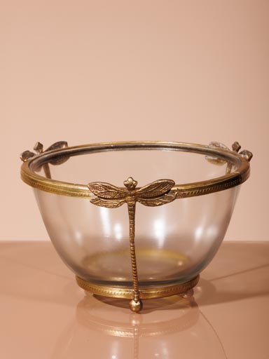 Dragonfly glass bowl