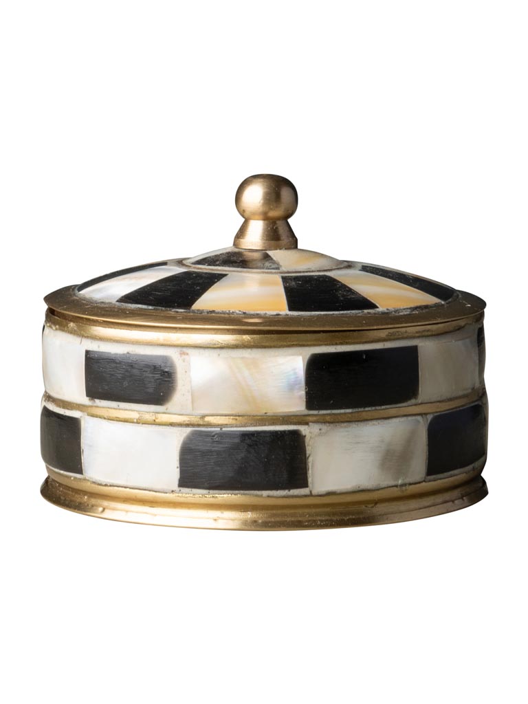Small black and white brass box - 2