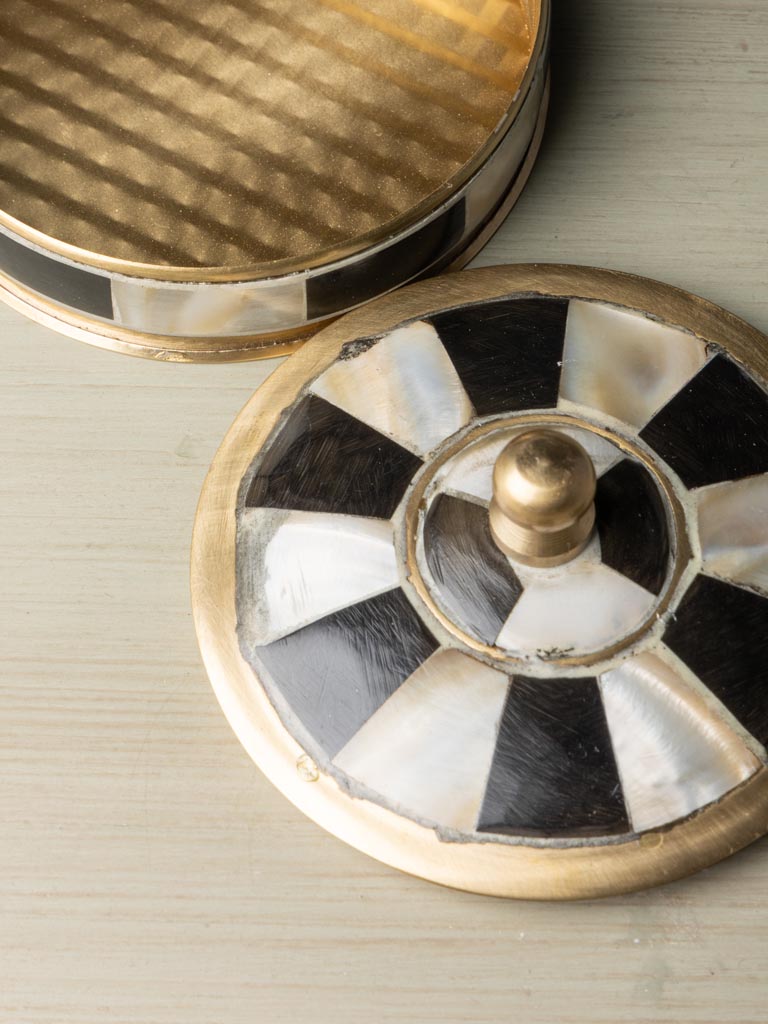 Small black and white brass box - 4