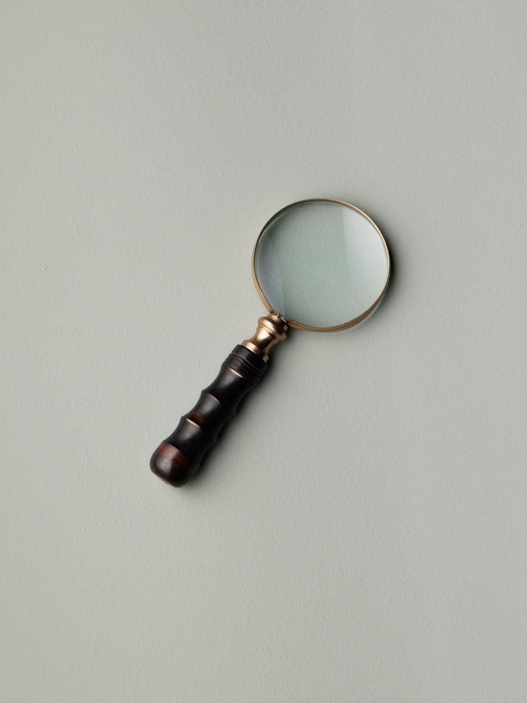 Small magnifier with dark wood handle - 1