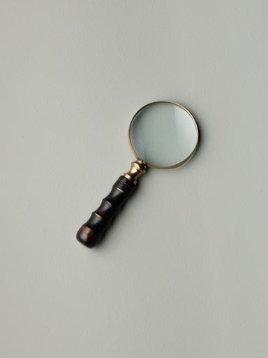 Small magnifier with dark wood handle