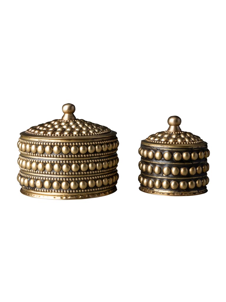 S/2 small dotted boxes in brass - 4