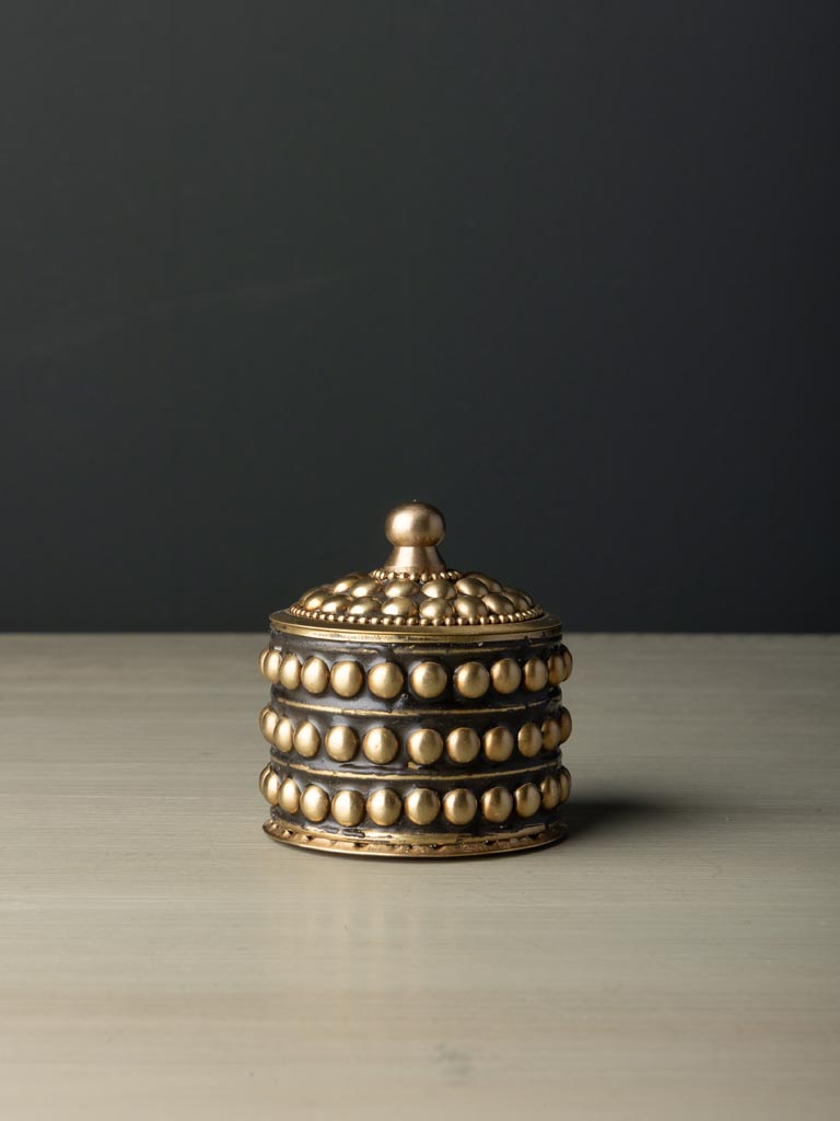 S/2 small dotted boxes in brass - 9
