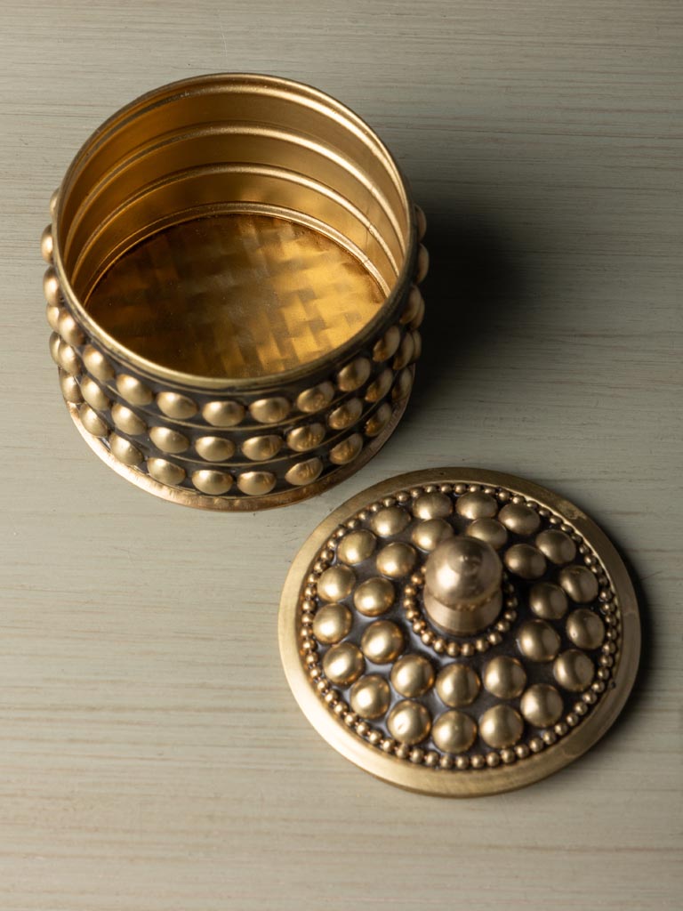 S/2 small dotted boxes in brass - 8