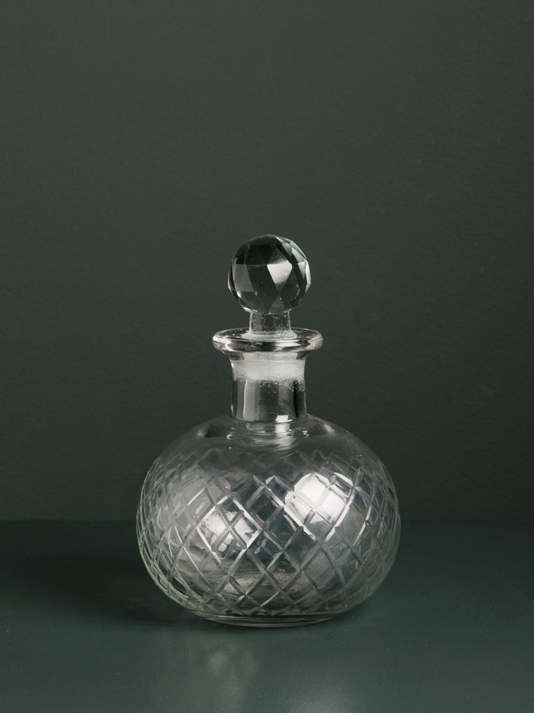 S/3 small engraved glass bottles - 4