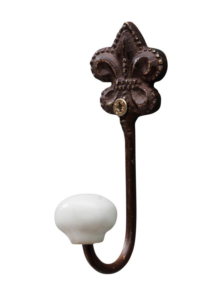 Lys flower hook brown patina - 2