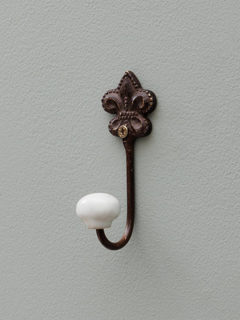 Lys flower hook brown patina - 1