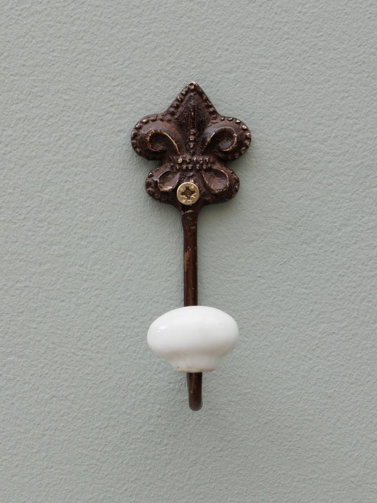Lys flower hook brown patina - 3