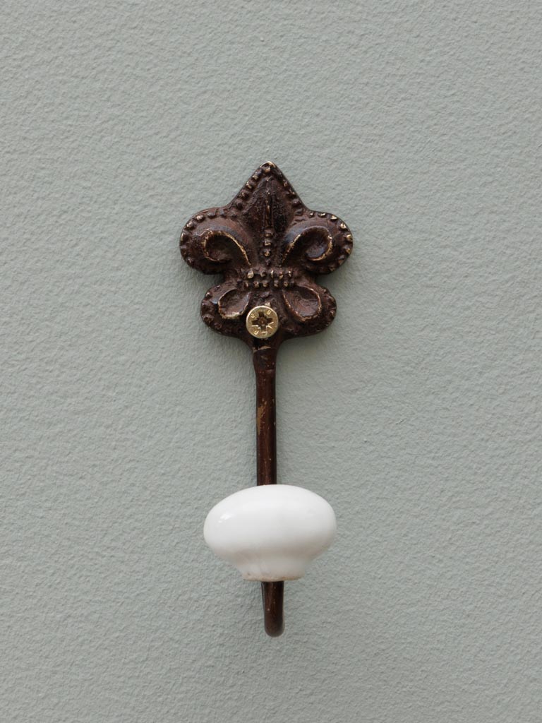 Lys flower hook brown patina - 4
