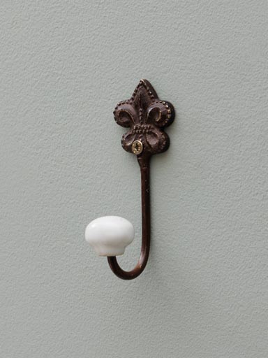 Lys flower hook brown patina