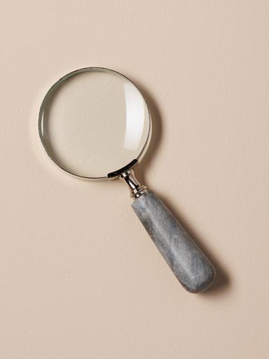 Magnifier with grey marble handle
