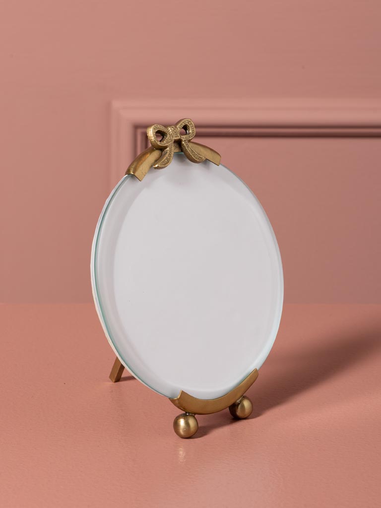 S/2 round photoframes with bow decor - 5