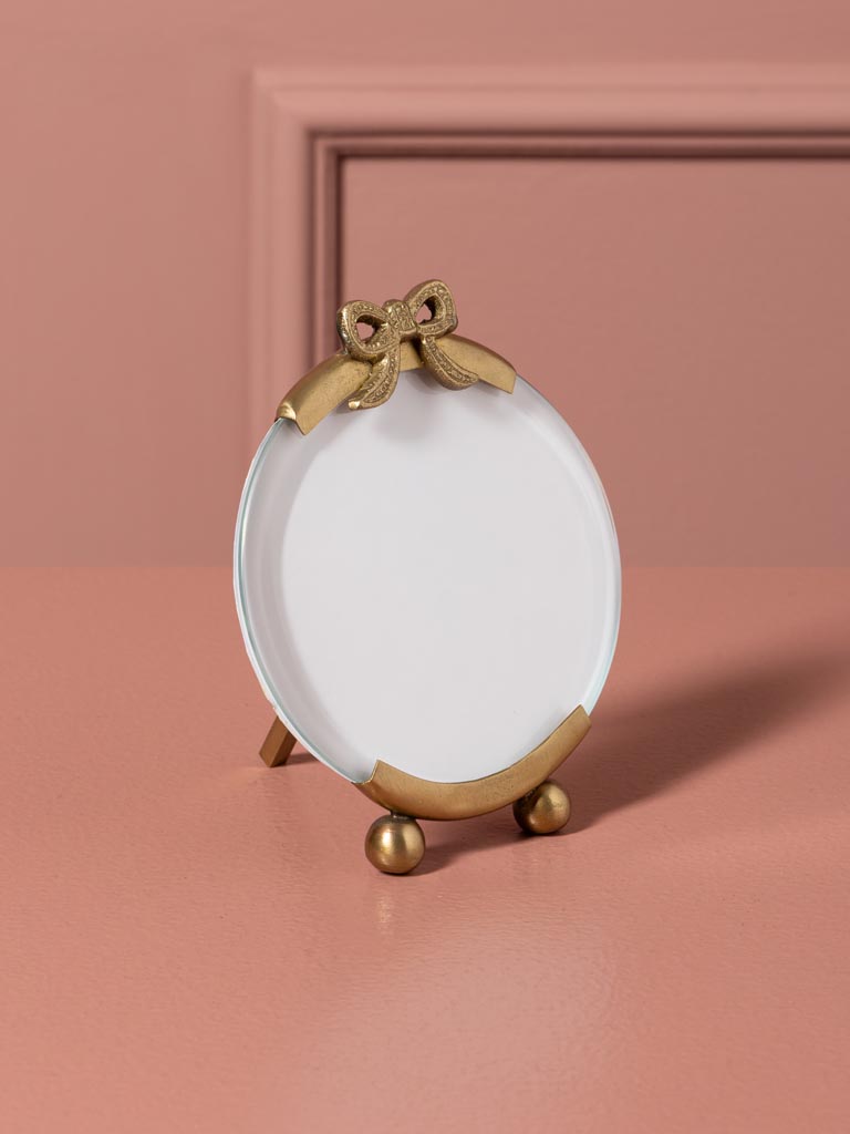 S/2 round photoframes with bow decor - 4