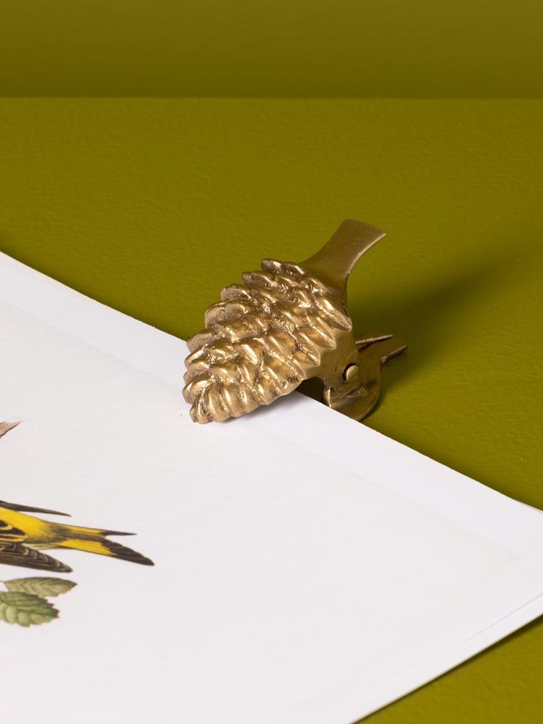 Clip papier pomme de pain laiton - 1