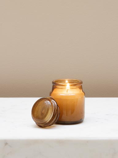 Petite Boîte verre ambré et bougie