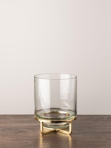 Small candle holder with golden base