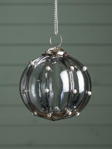 Xmas ball pearls grey Sissi