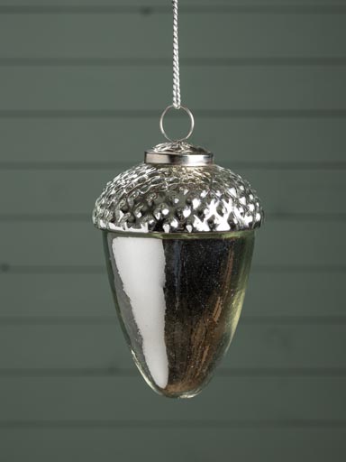 Xmas ball silver acorn