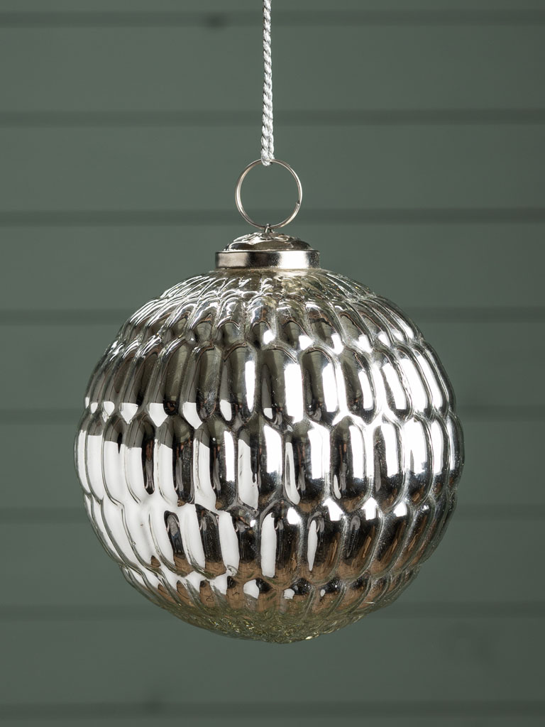 Xmas ball silver goffer - 1