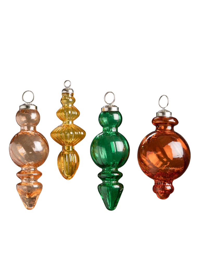 S/4 colored glass hanging ornaments - 2