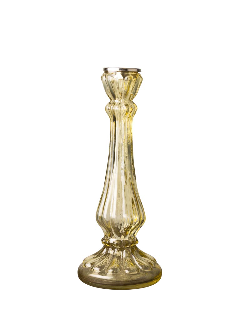 Bougeoir verre jaune - 2