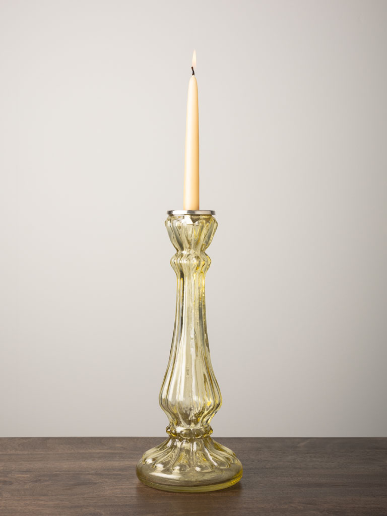 Candlestick yellow glass - 1