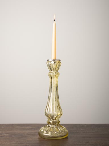 Candlestick yellow glass
