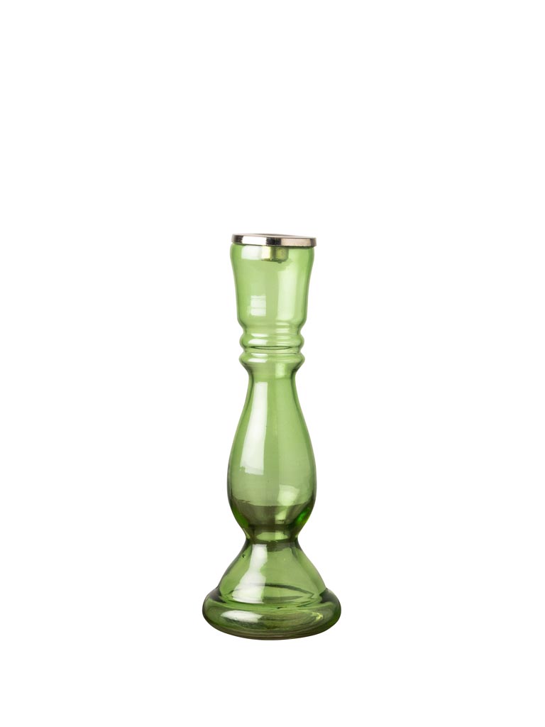 Candlestick green glass - 2