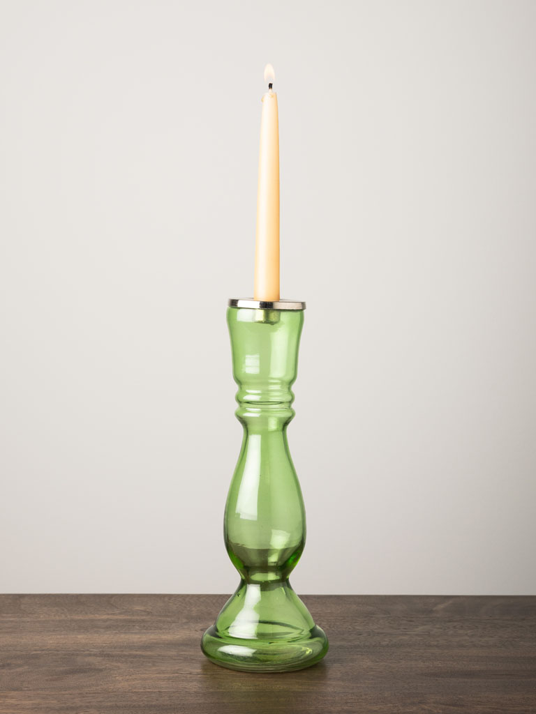 Bougeoir verre vert - 1