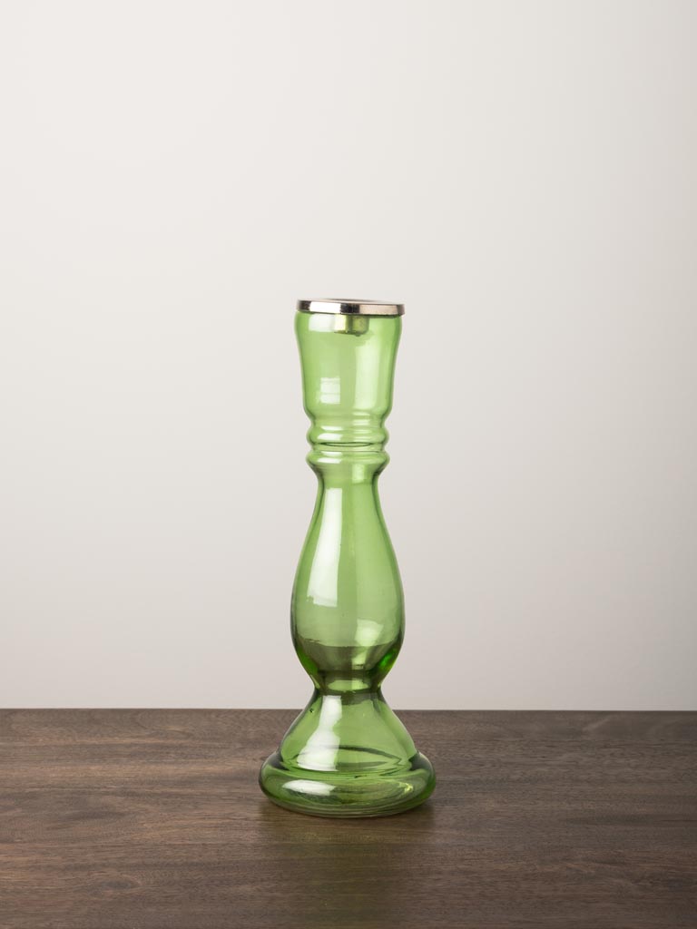 Candlestick green glass - 3