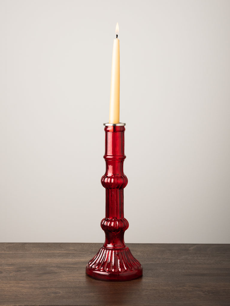 Candlestick red glass - 1