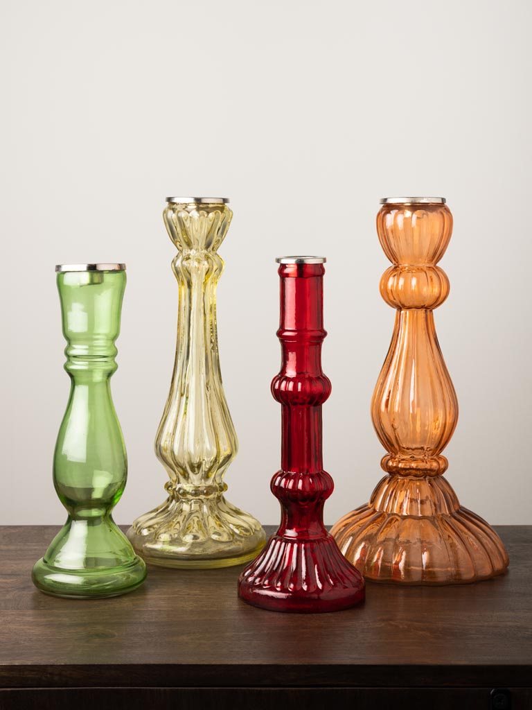 Candlestick red glass - 3