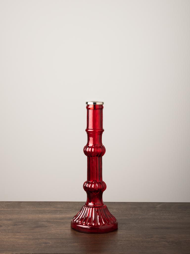 Candlestick red glass - 4