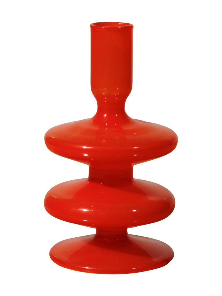 Orange glass candlestick - 2