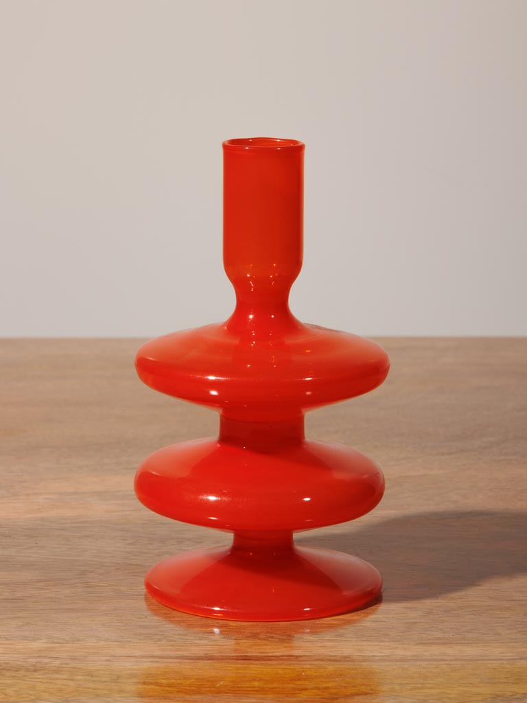 Orange glass candlestick - 3