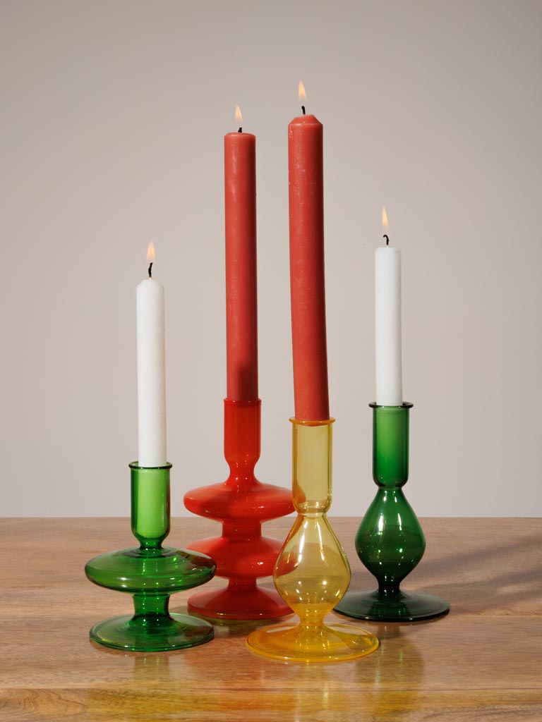 Orange glass candlestick - 5