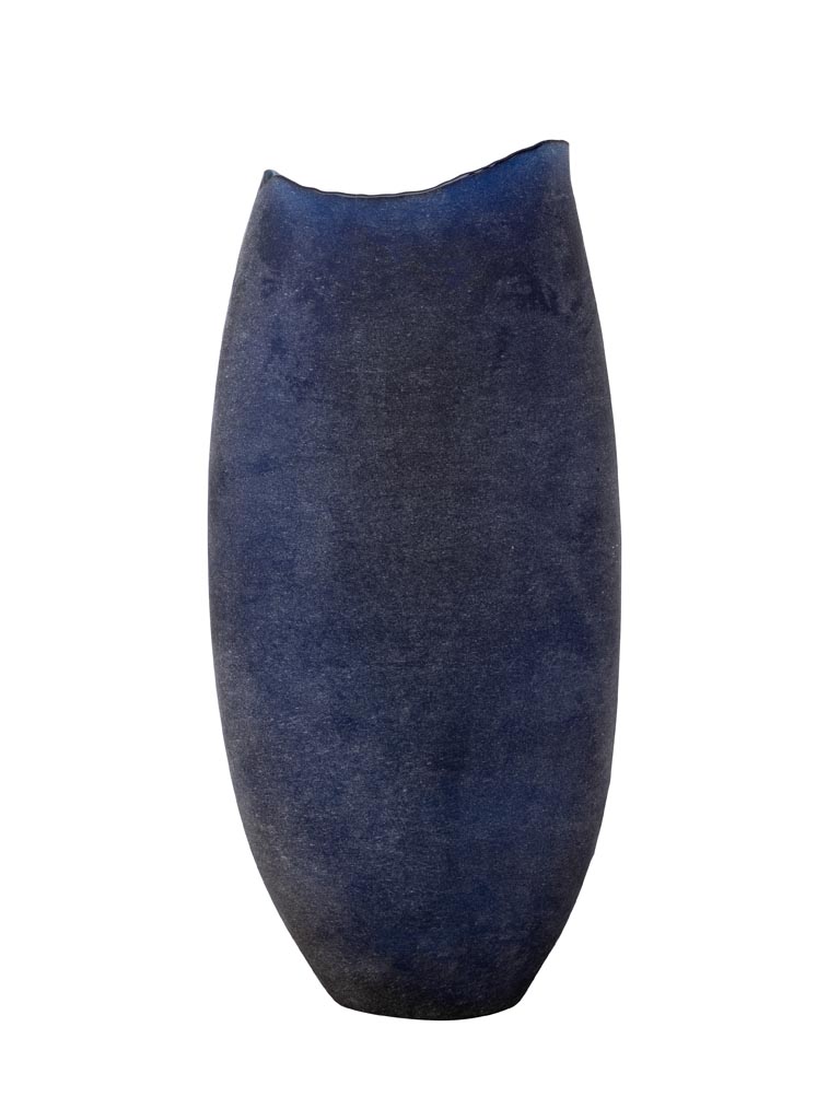 Sanded glass vase blue - 2