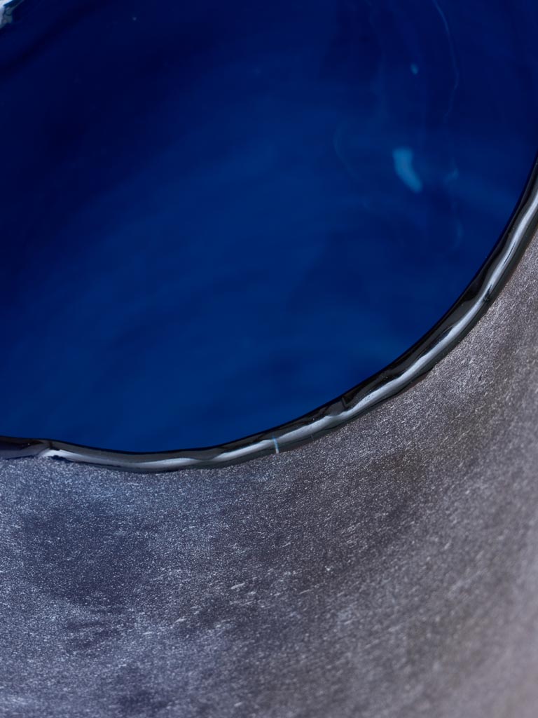 Sanded glass vase blue - 4