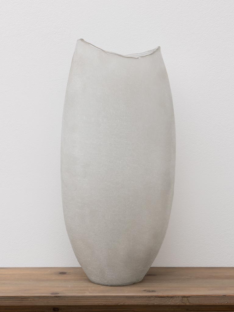 Vase blanc sablé - 1