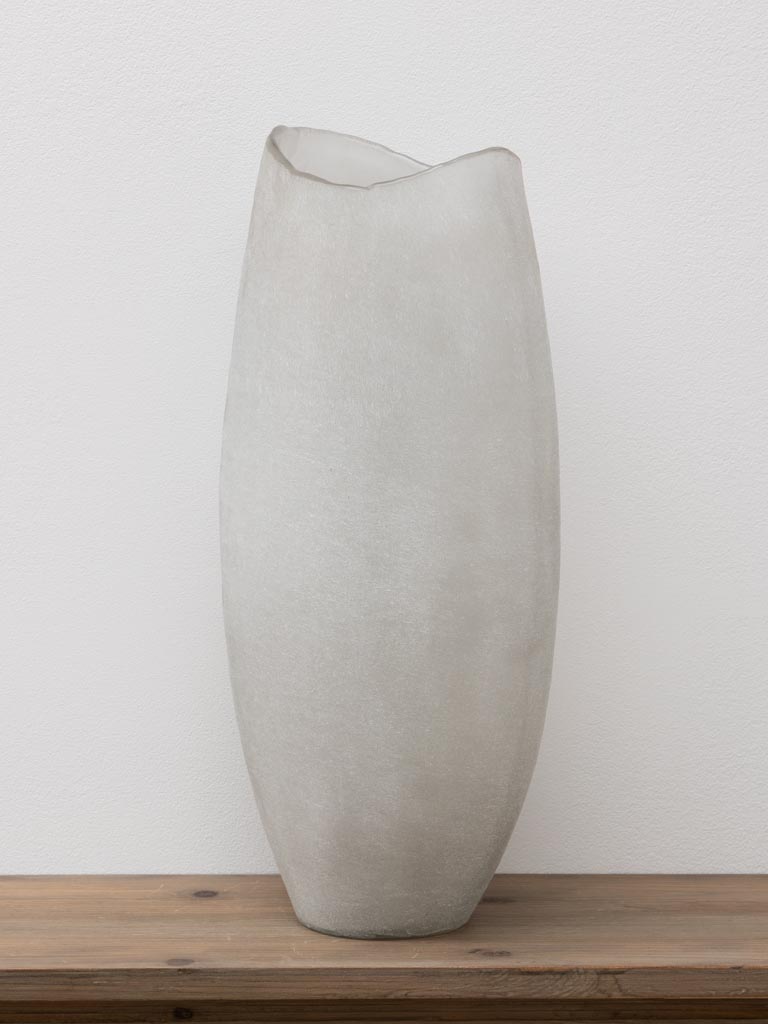 Sanded glass vase clear - 3