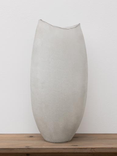 Vase blanc sablé