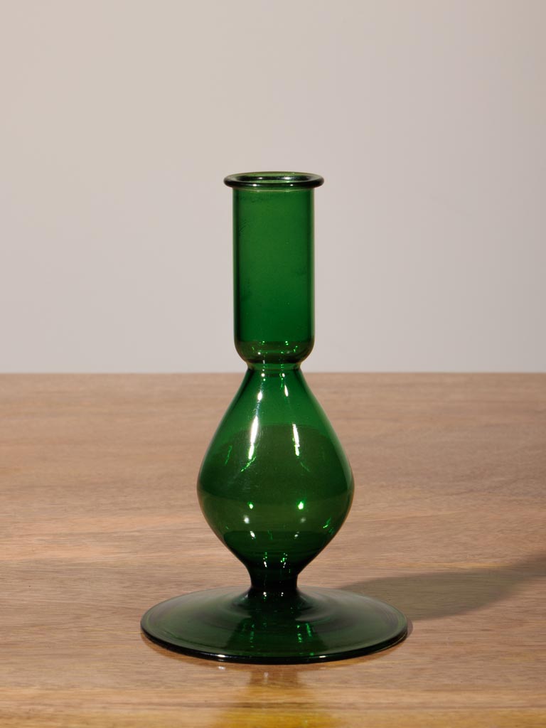 Green glass candlestick absinthe - 3