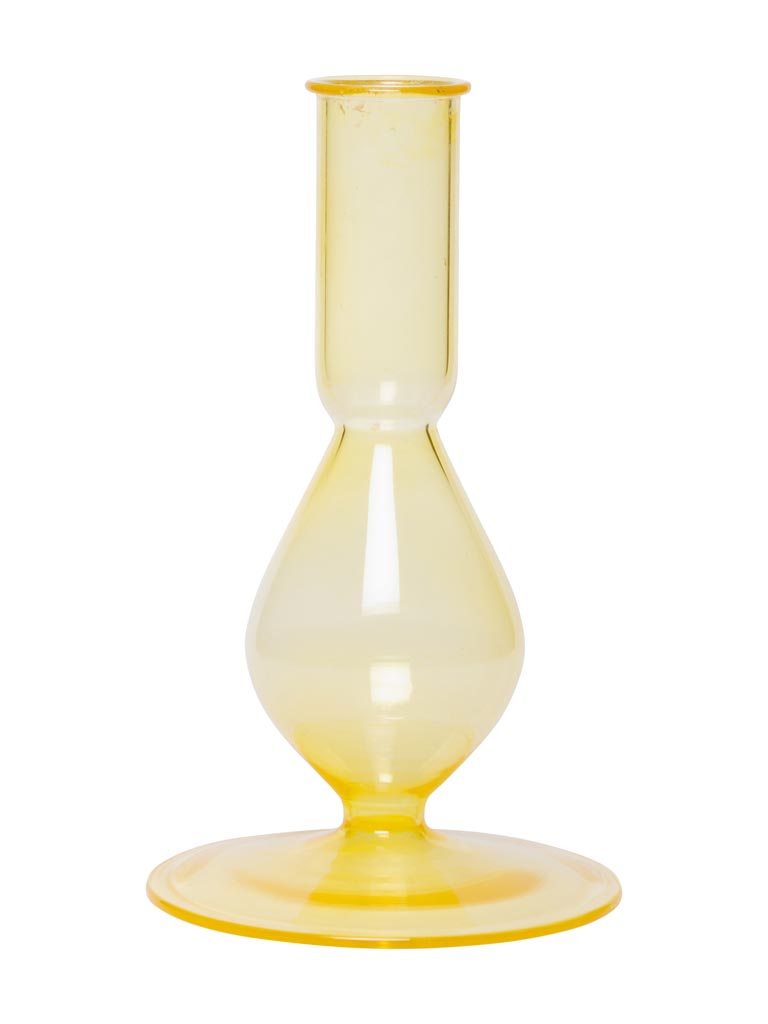 Yellow glass candlestick pégase - 2