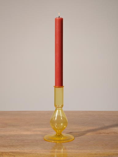 Yellow glass candlestick pégase
