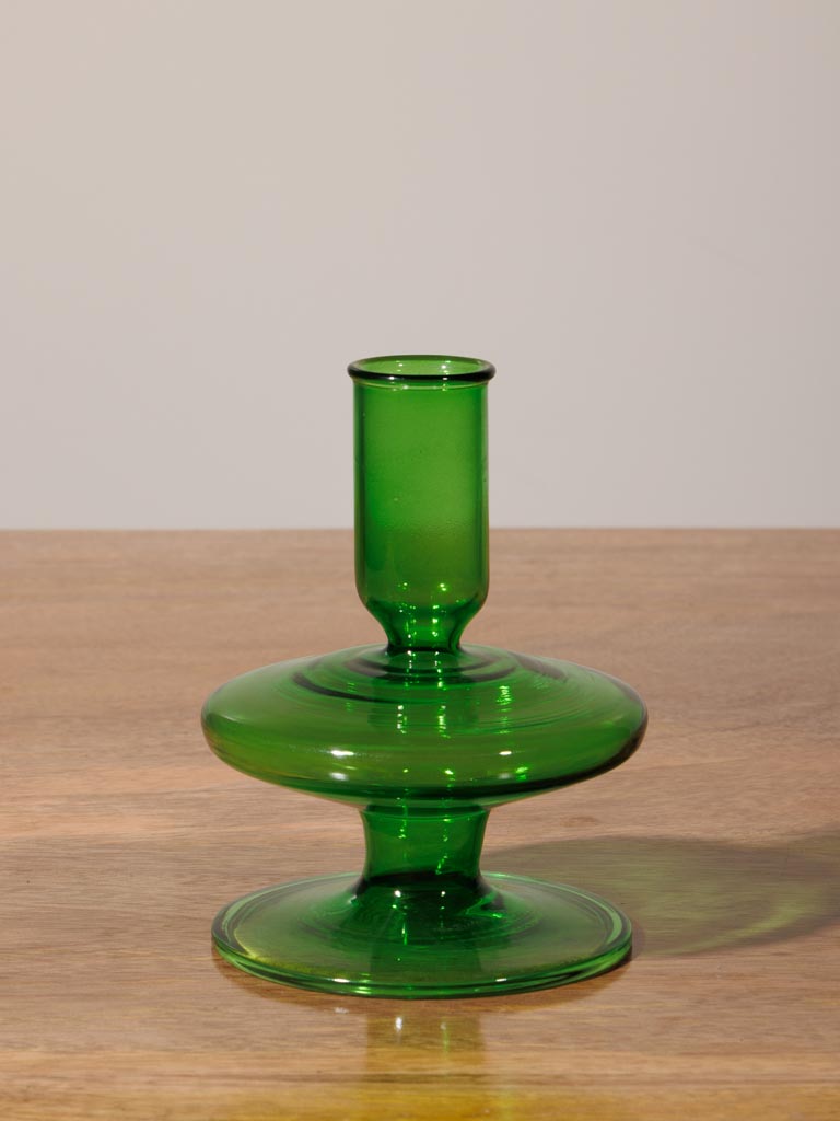 Green glass candlestick absinthe - 3