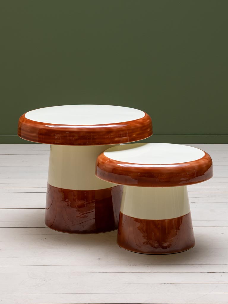 S/2 tables basses écru rouille Shiitake - 1
