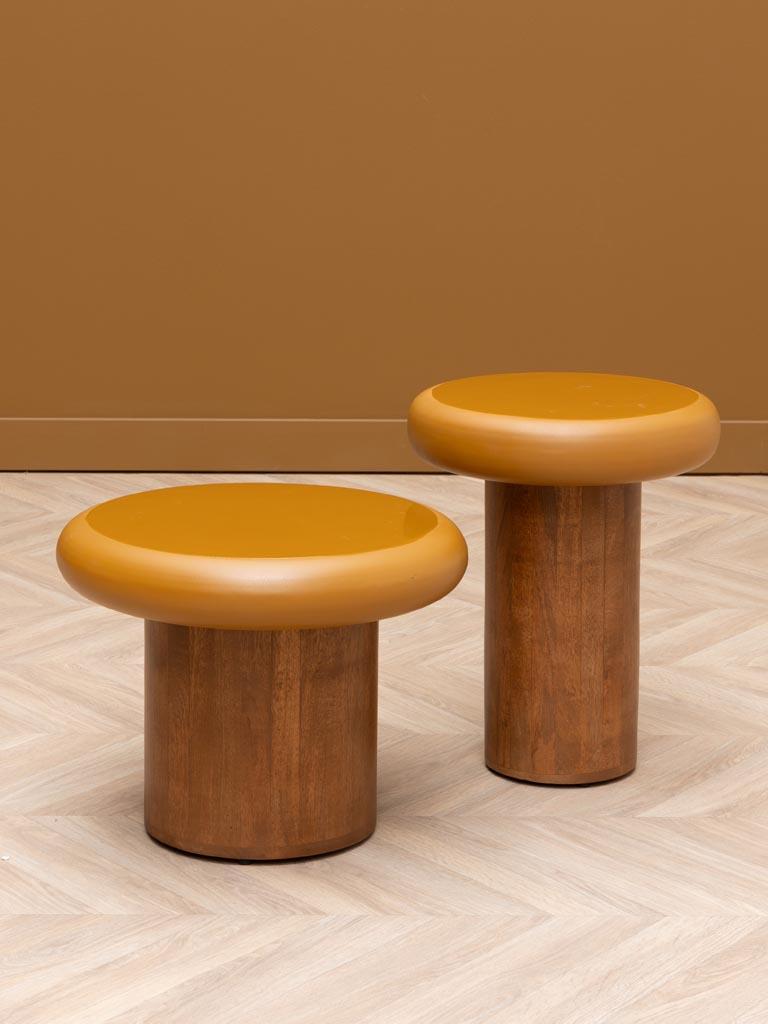 S/2 tables d'appoints top moutarde Humus - 1